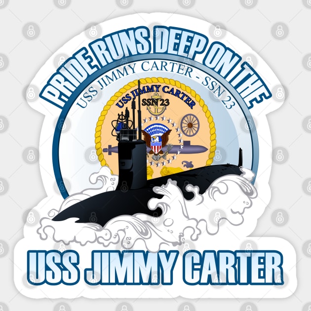 Pride Runs Deep On The USS Jimmy Carter Sticker by MilitaryVetShop